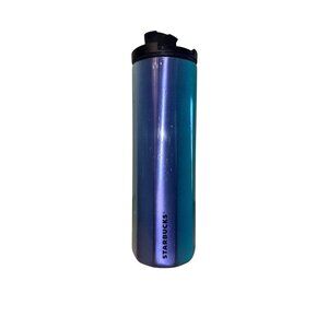 Starbucks Iridescent Blue-Green 16oz Stainless Steel Travel Tumbler With Flip Li
